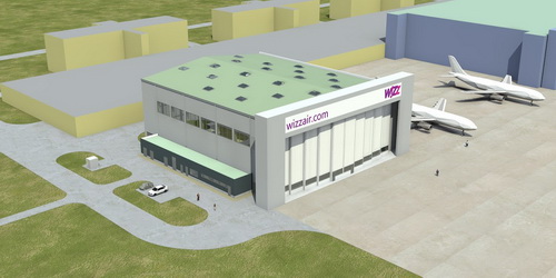 Már áll az új budapesti Wizz Air hangár szerkezete Ferihegyen